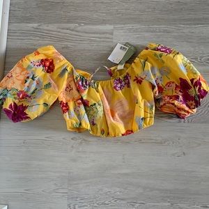 H&M Floral Crop Shirt NWT